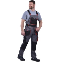 Полукомбинезон СТАТУС-СП (тк.смесовая, пл. 240 г/м² )серый/черный/красный