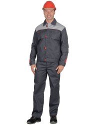Костюм рабочий "ФАВОРИТ-СП" (куртка/брюки) ткань пл. 210 г/м², т.серый/серый/красный