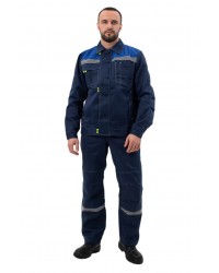 Костюм рабочий "ФАВОРИТ-СП NEW" (куртка/полукомбинезон) ткань пл. 210 г/м², т.синий/василек/лимон