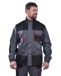 Куртка мужская СТАТУС-СП (тк.Смесовая, пл. 240 г/м²)серый/красный/черный