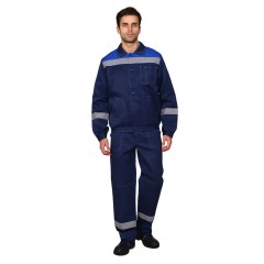 Костюм рабочий "ЛЕГИОН-СП1" (куртка/брюки) ткань пл. 210 г/м², т.синий/василек
