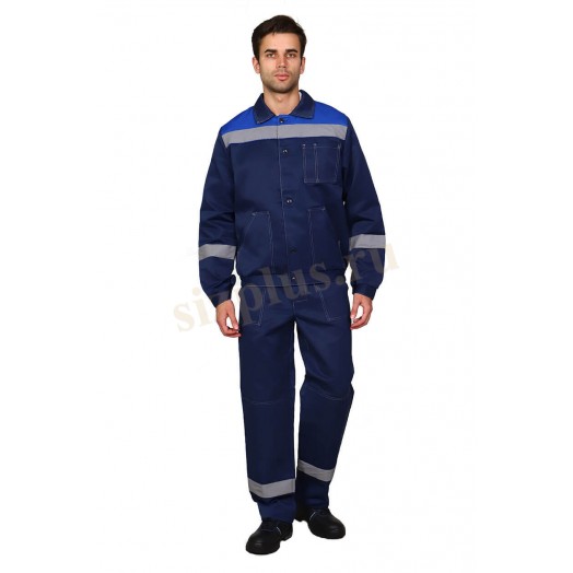 Костюм рабочий "ЛЕГИОН-СП1" (куртка/брюки) ткань пл. 210 г/м², т.синий/василек