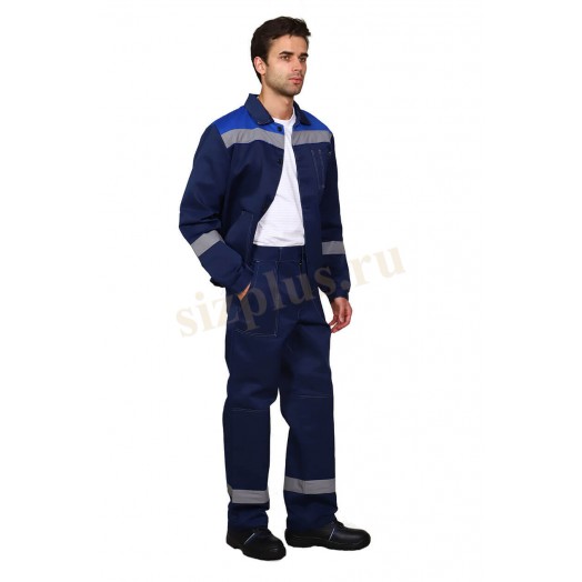 Костюм рабочий "ЛЕГИОН-СП1" (куртка/брюки) ткань пл. 210 г/м², т.синий/василек
