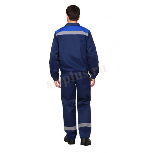 Костюм рабочий "ЛЕГИОН-СП1" (куртка/брюки) ткань пл. 210 г/м², т.синий/василек