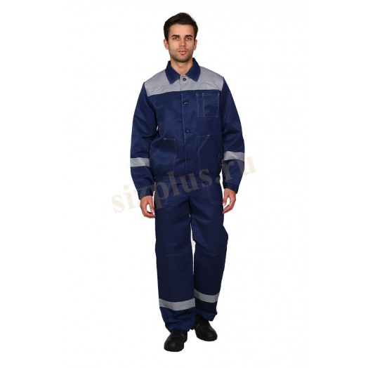 Костюм рабочий "ЛЕГИОН-СП2" (куртка/полукомбинезон) ткань пл. 210 г/м², т.синий/серый