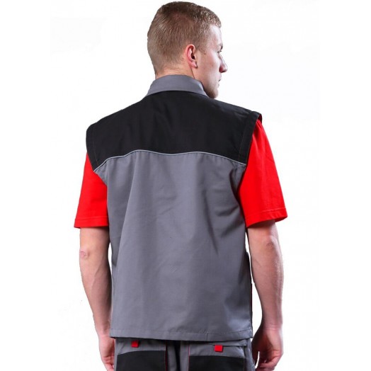 Куртка мужская СТАТУС-СП (тк.Смесовая, пл. 240 г/м²)серый/красный/черный