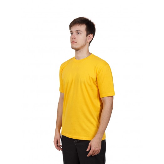 Футболка мужская с коротким рукавом (Желтый) ткань пл. 160 г/м²