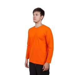 Футболка мужская с длинным рукавом (Оранжевый) ткань пл. 160 г/м²