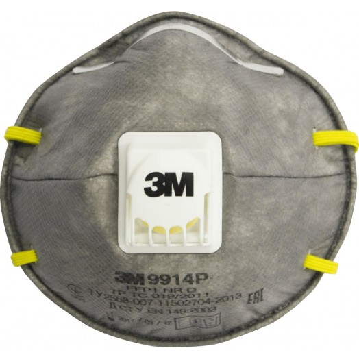 Респиратор 3М™ 9914 (FFP1, до 4 ПДК) для защиты от аэрозолей и органических паров/ с клапаном выдоха 