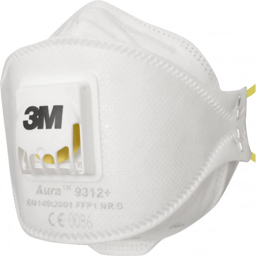 Респиратор 3М™ Aura 9312+ (FFP1, до 4 ПДК), для защиты от пыли и туманов / с клапаном выдоха 