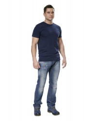 Футболка мужская с коротким рукавом (Темно-Синий) ткань пл. 160 г/м²