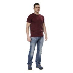 Футболка мужская с коротким рукавом (Бордовый) ткань пл. 160 г/м²