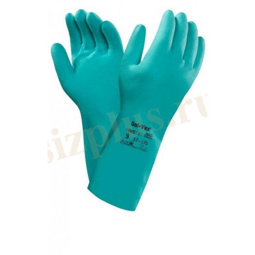 Перчатки Ansell AlphaTec SOLVEX 37-675 (Альфатек Солвекс) нитриловые.