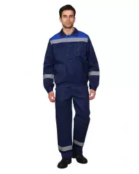 Костюм рабочий "ЛЕГИОН-СП1" (куртка/брюки) ткань пл. 210 г/м², т.синий/василек