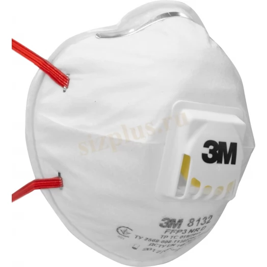 Респиратор 3M™ 8132 (FFP3, до 50 ПДК) для защиты от аэрозолей 3 степени  / с клапаном выдоха