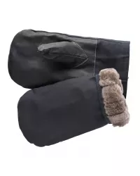 Рукавицы натуральный мех (ОВЧИНА) с кожаным наладонником